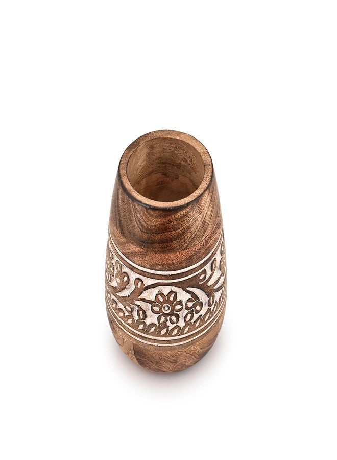 Kaizen Casa Utensil Crocks Mango Wood Utensil Holder for Kitchen Counter Round Countertop Storage Organizer for Cooking Tools (4" x 4" x 5.5" ) - Image 2